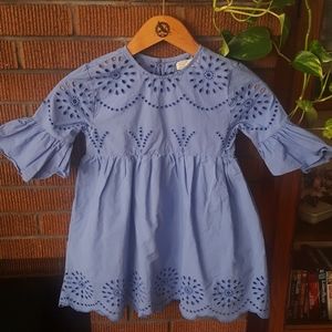 Zara kids boho eyelit ruffle dress